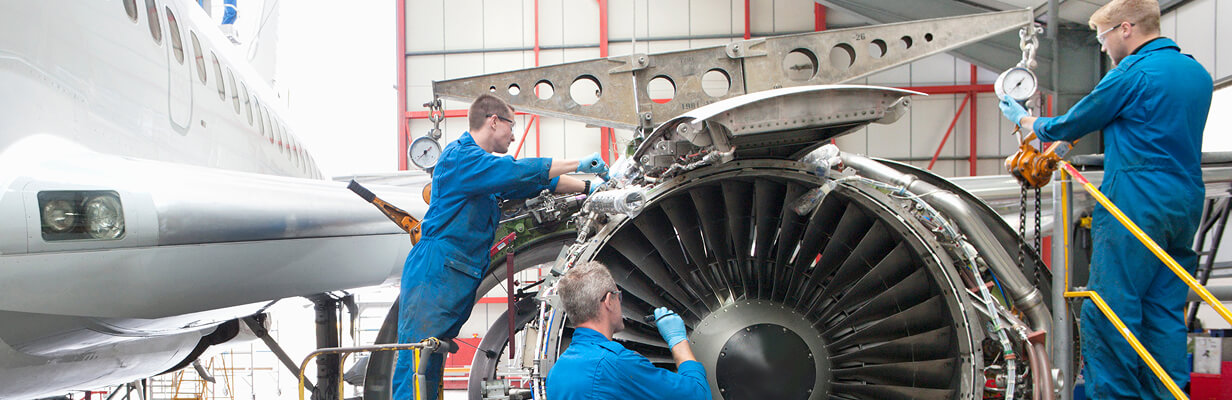 Aerospace manufacturing site receiving emergency spare part