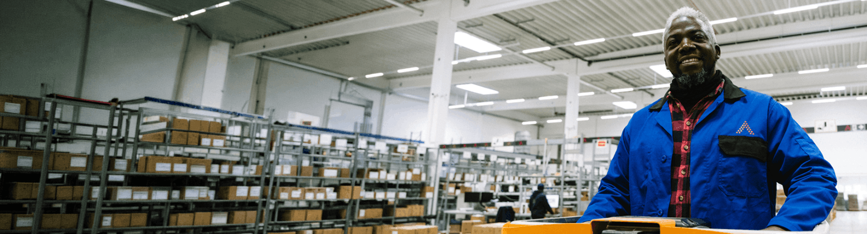 Industrial factory floor with automation equipment